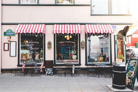 Shops and restaurants .